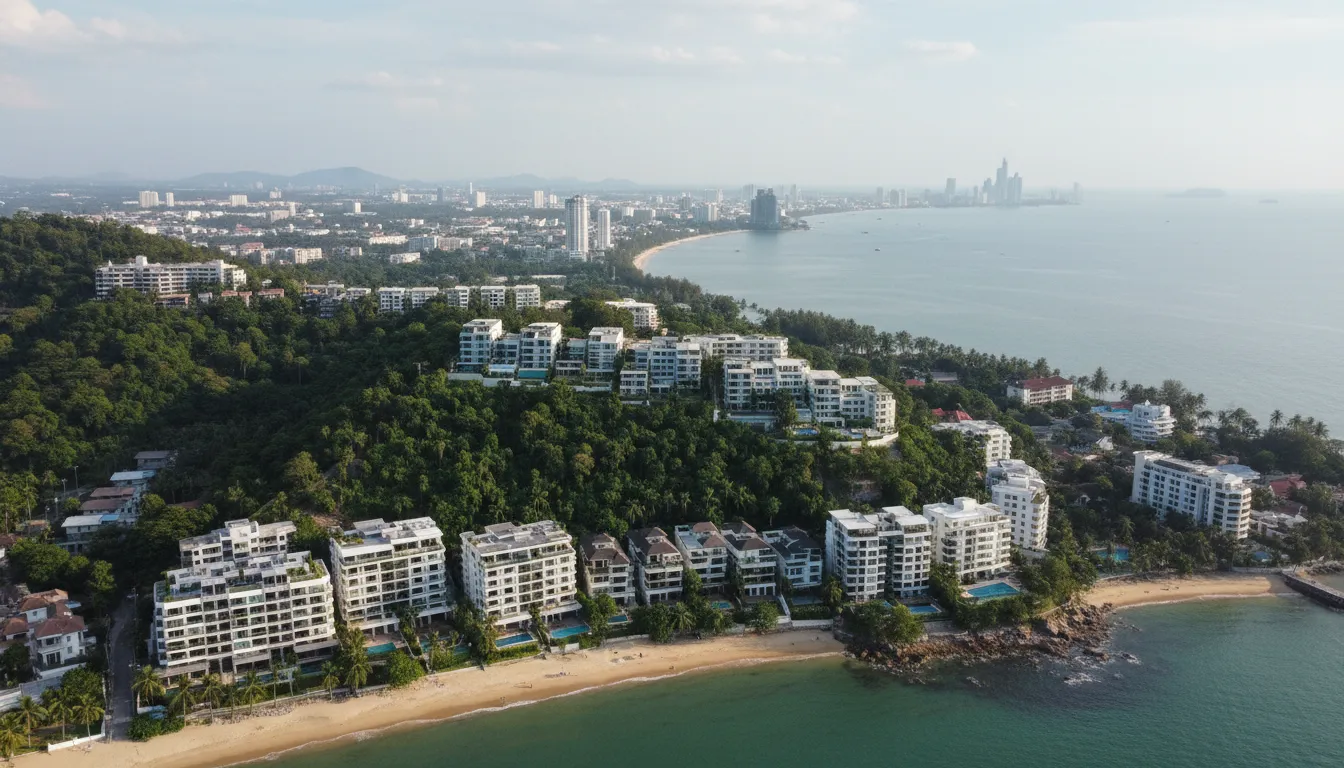 Район Пратамнак Паттайя: холм Pratamnak Hill, побережье Cozy Beach и кондоминиумы у моря