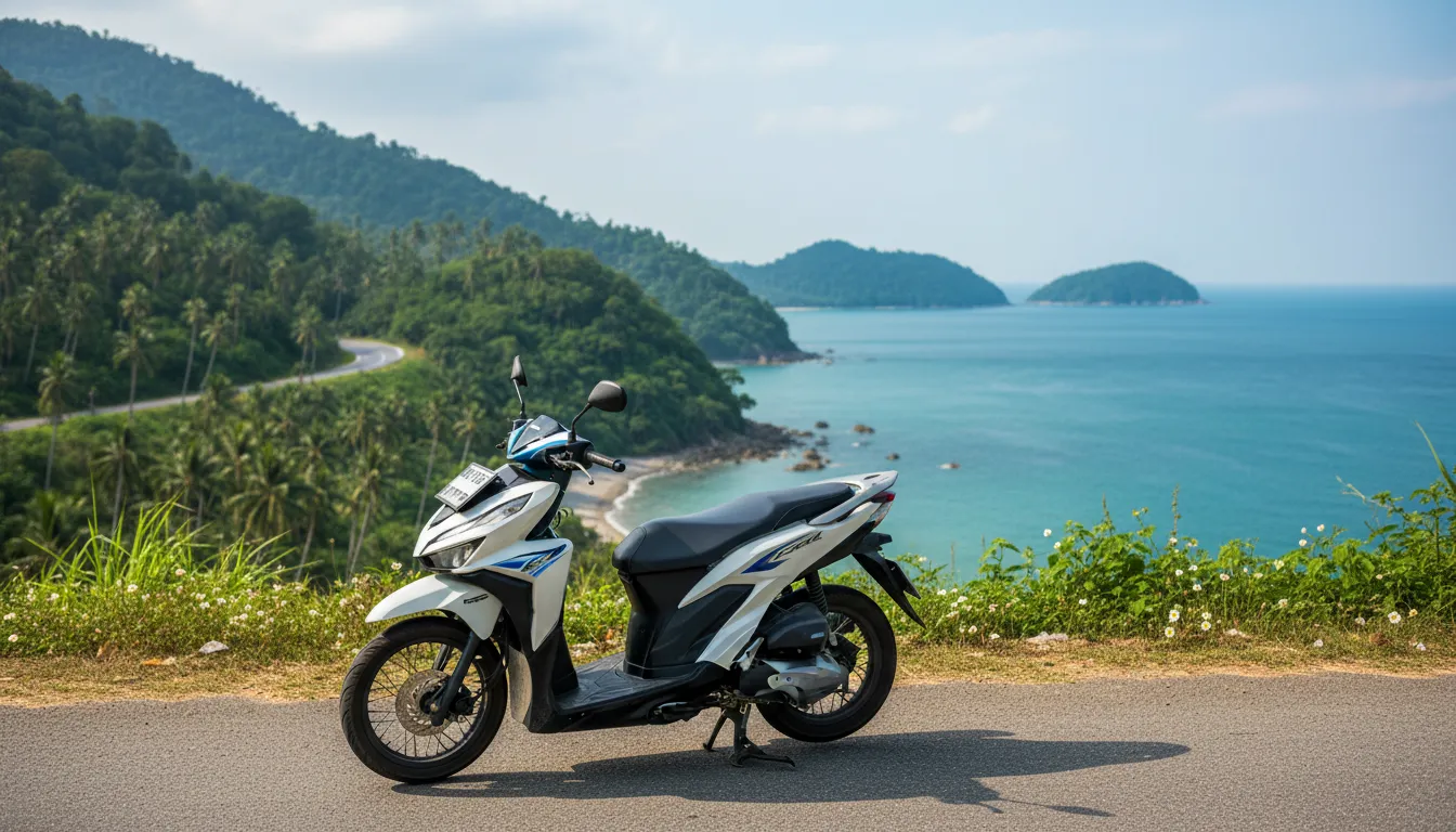 Honda Click 125 аренда Ко Чанг у пляжа White Sand