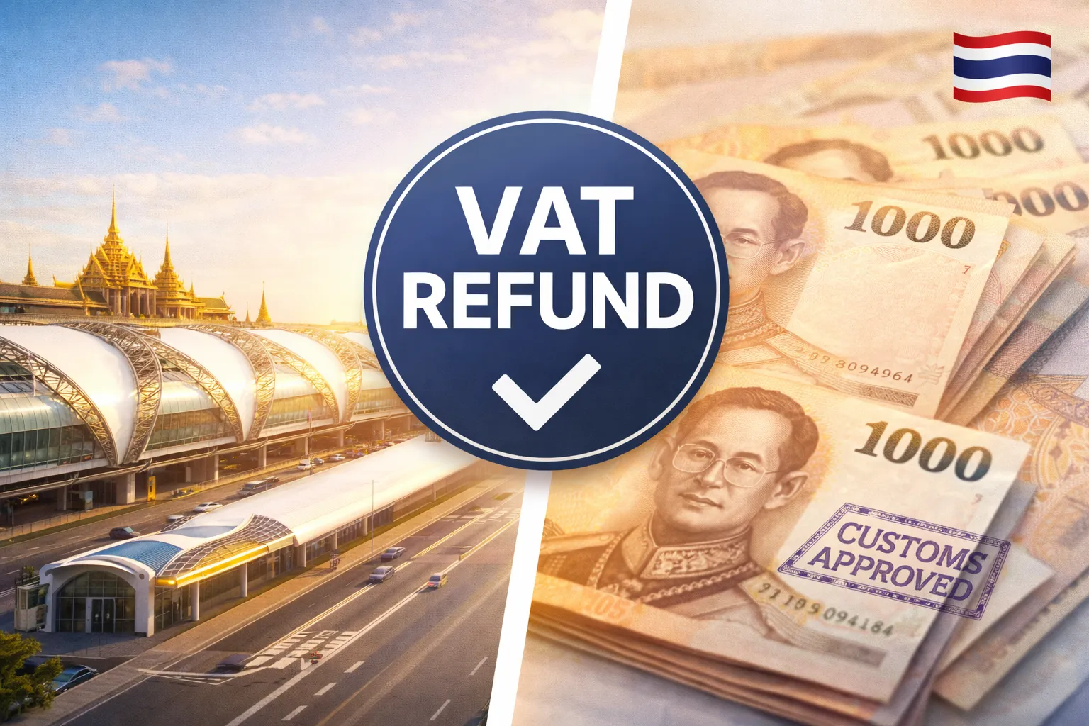Схема возврата VAT в аэропортах Таиланда 2026: таможенный штамп и получение денег в батках в Suvarnabhumi, Don Mueang, Phuket