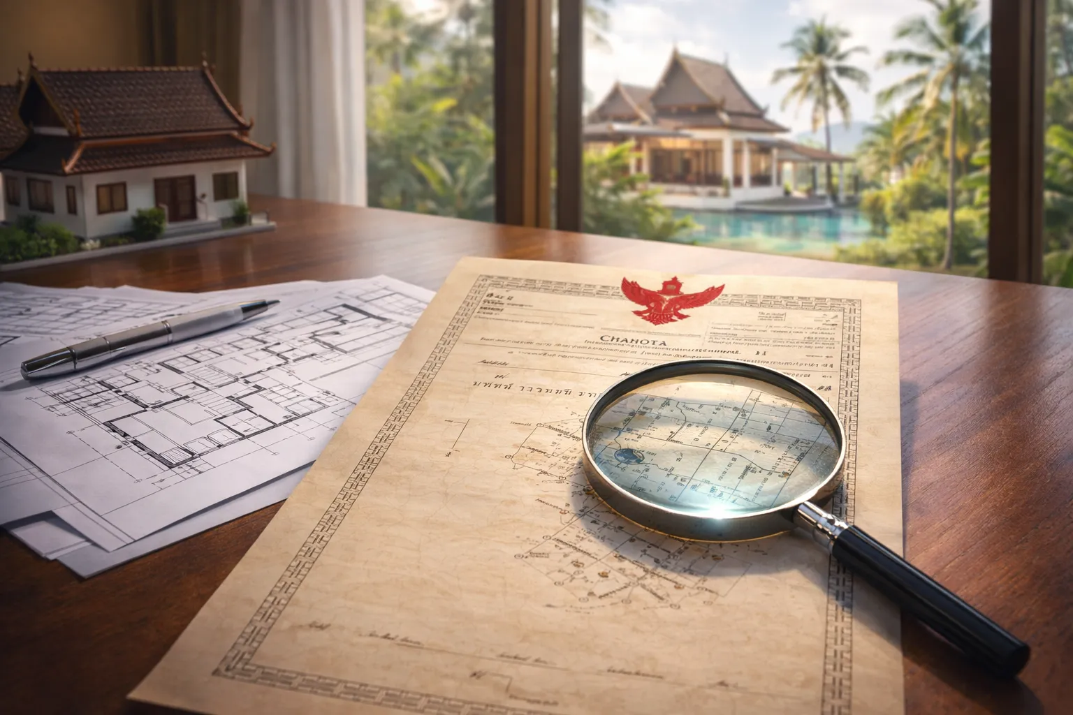 Документы недвижимости Таиланда Chanote и проверка дома и земли перед покупкой