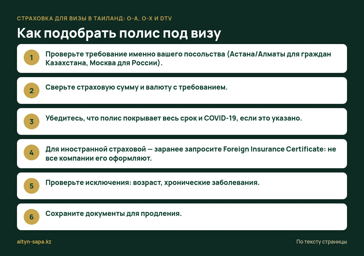 Как подобрать полис под визу — Страховка для визы в Таиланд: O-A, O-X и DTV