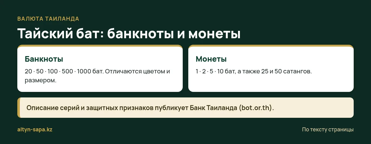 Номиналы тайского бата: банкноты и монеты